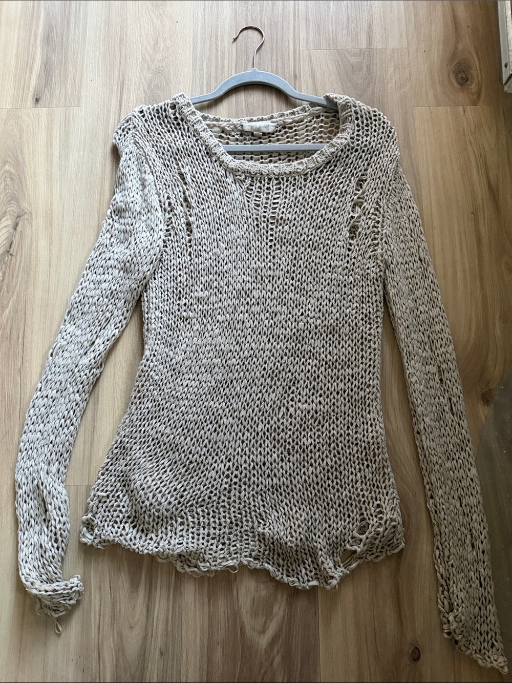 Gorgeous Light Beige Open-Knit Women's Sweater